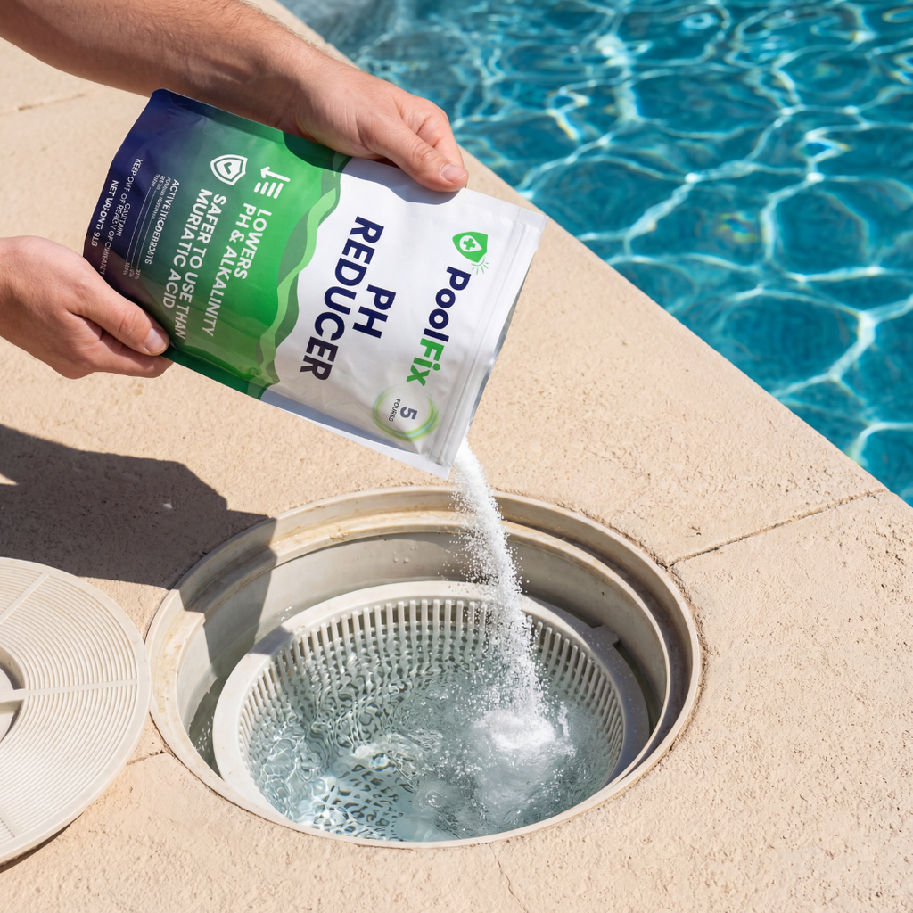 PoolFix PH Reducer for Pools – Sodium Bisulfate Dry Acid for Swimming Pools, Spas & Hot Tubs, Lowers pH and Alkalinity, Prevent Cloudy Water & Balance pH Levels