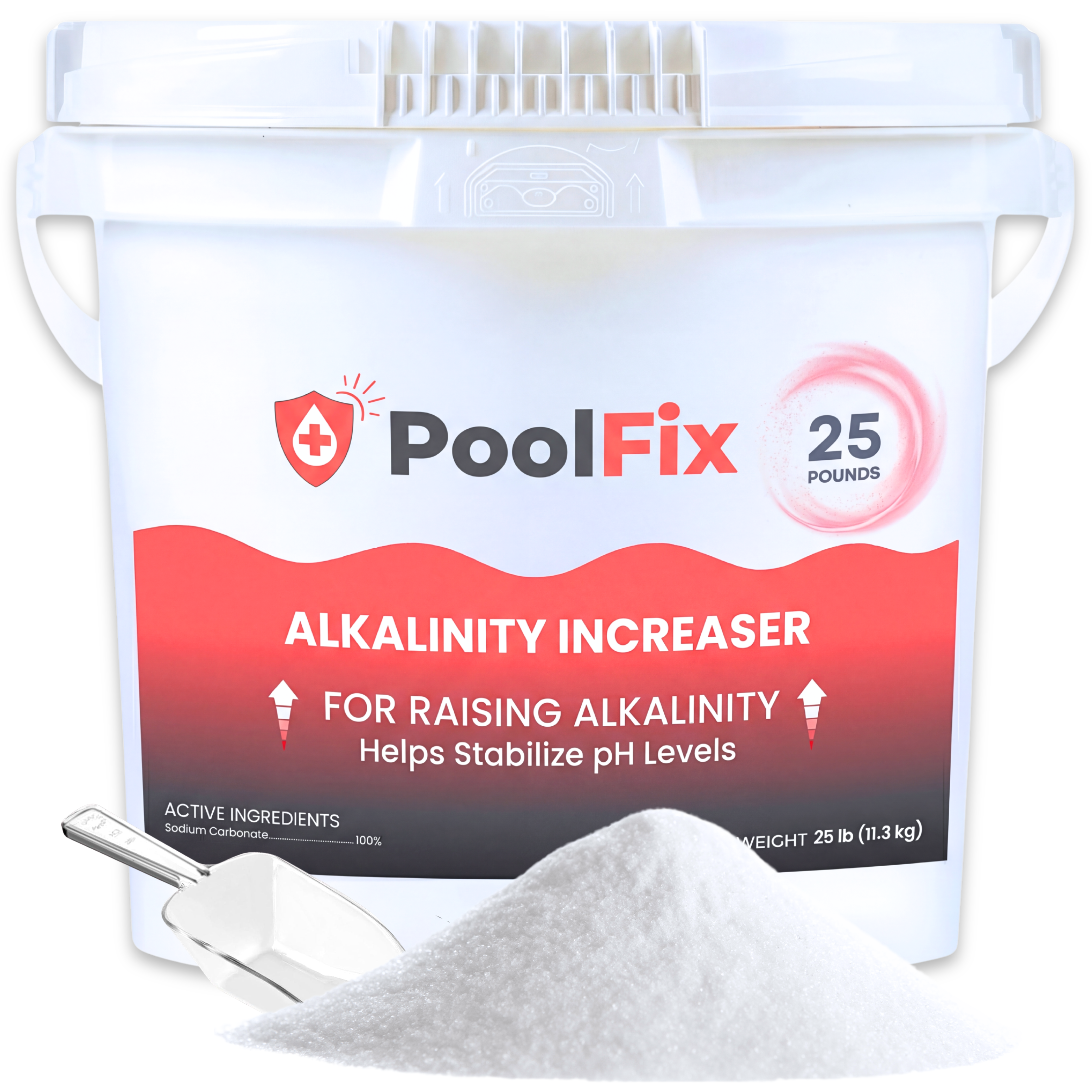 PoolFix Alkalinity Increaser for Swimming Pools – Pure Sodium Bicarbonate for Pools to Raise Alkalinity Up and Balance pH Levels