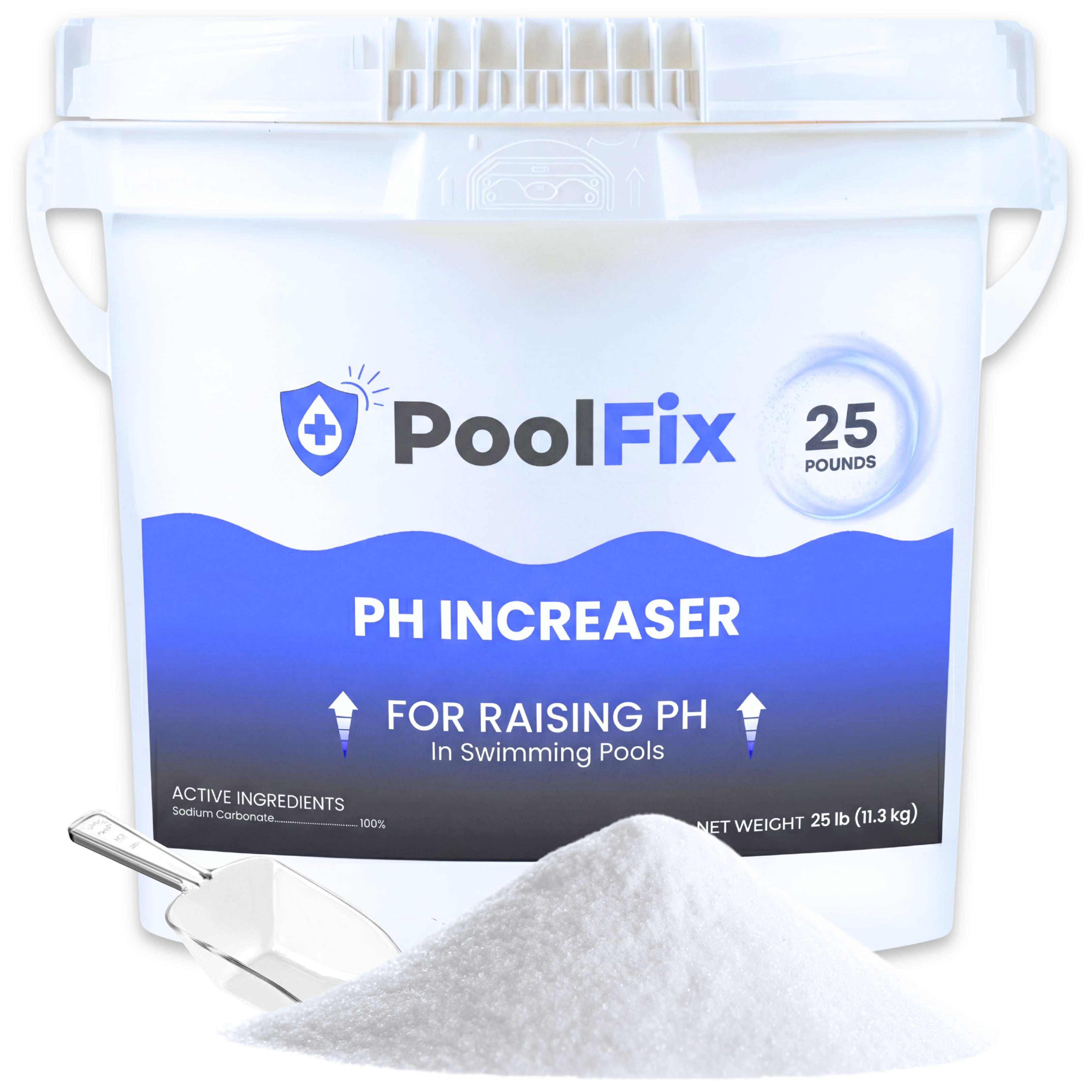 PoolFix pH Increaser for Swimming Pools – Pure Granular Soda Ash to Raise pH Up for Swimming Pools and Alkalinity Booster