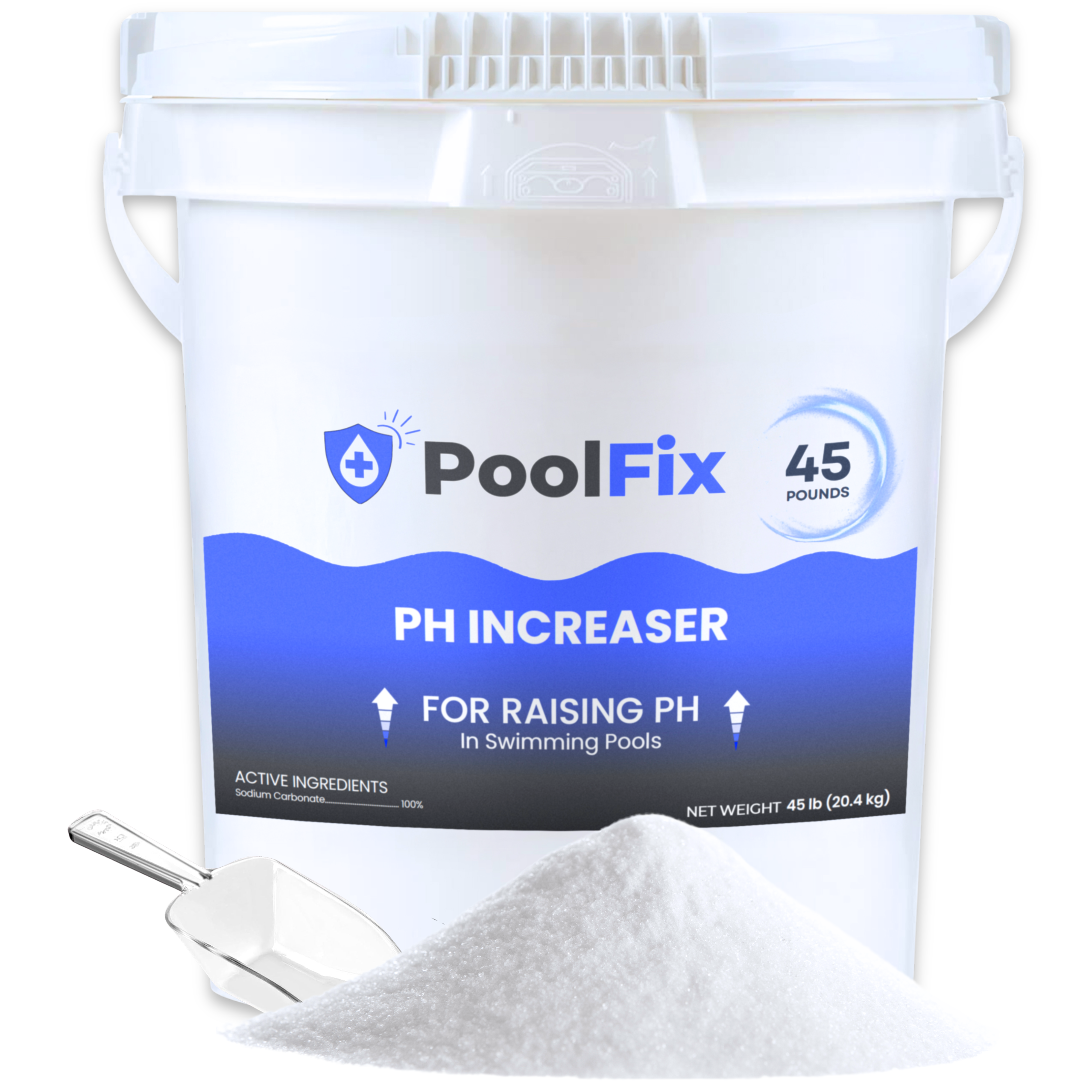 PoolFix pH Increaser for Swimming Pools – Pure Granular Soda Ash to Raise pH Up for Swimming Pools and Alkalinity Booster