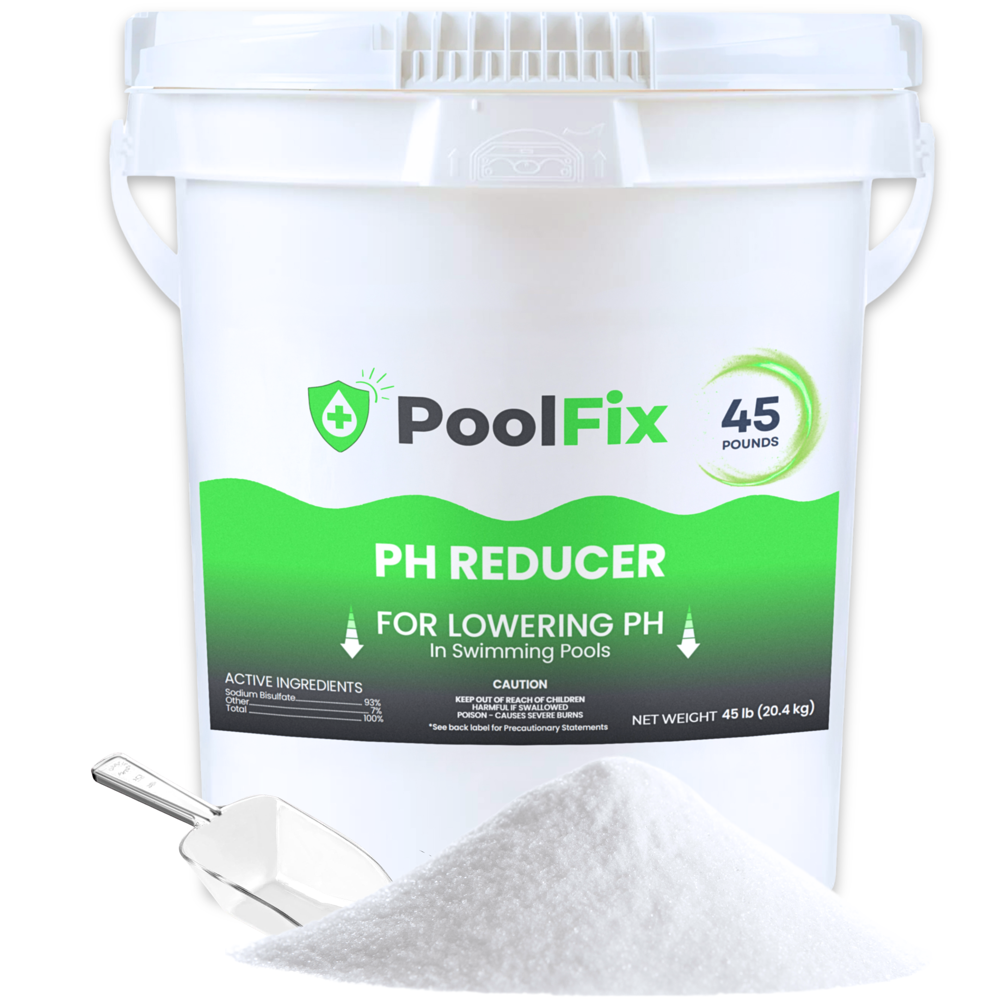 PoolFix PH Reducer for Pools – Sodium Bisulfate Dry Acid for Swimming Pools, Spas & Hot Tubs, Lowers pH and Alkalinity, Prevent Cloudy Water & Balance pH Levels