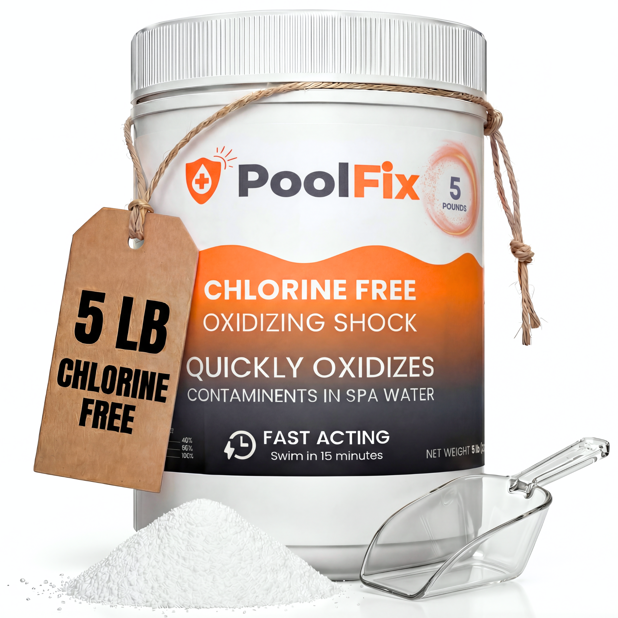 PoolFix Non-Chlorine Spa Shock – Chlorine-Free Hot Tub Oxidizer, MPS Shock Treatment for Spas & Jacuzzi – Assists Bromine, Eliminates Odors & Cloudy Water