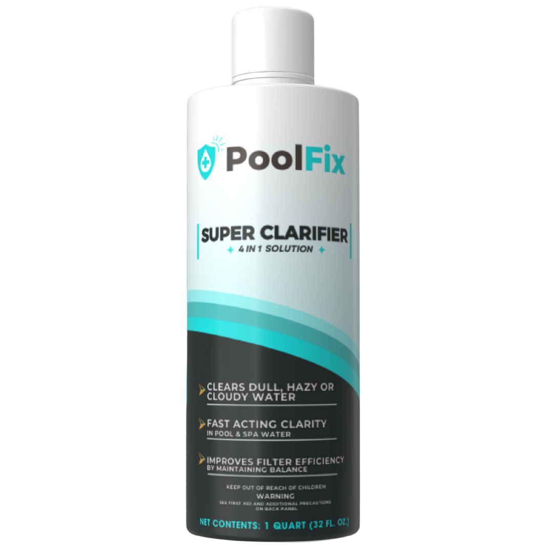 PoolFix 4-in-1 Pool & Spa Water Clarifier | Natural Eco-Friendly Water Treatment for Crystal Clear, Fresh & Balanced Pool & Spa Water | Made in USA (32oz)