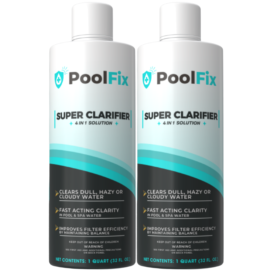 PoolFix 4-in-1 Pool & Spa Water Clarifier | Natural Eco-Friendly Water Treatment for Crystal Clear, Fresh & Balanced Pool & Spa Water | Made in USA (32oz)