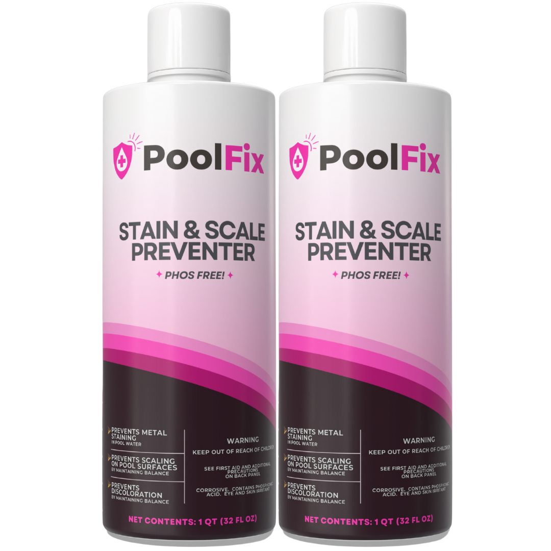 PoolFix Stain & Scale Preventer – 1 Quart | Professional Grade Metal Stain & Scale Control for Pools & Spas | Protects Heaters, Pumps, Tile & Surfaces