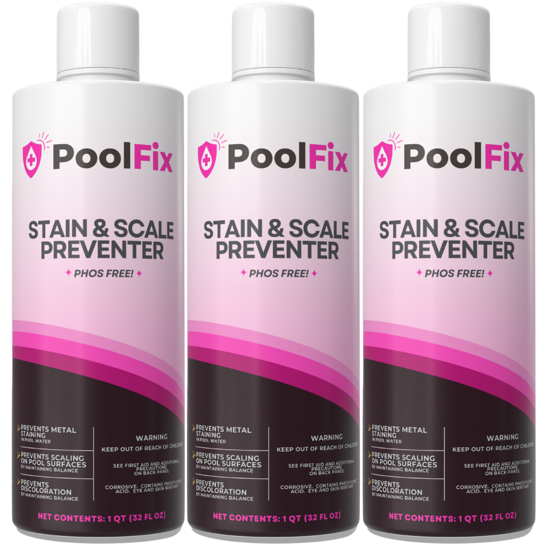 PoolFix Stain & Scale Preventer – 1 Quart | Professional Grade Metal Stain & Scale Control for Pools & Spas | Protects Heaters, Pumps, Tile & Surfaces