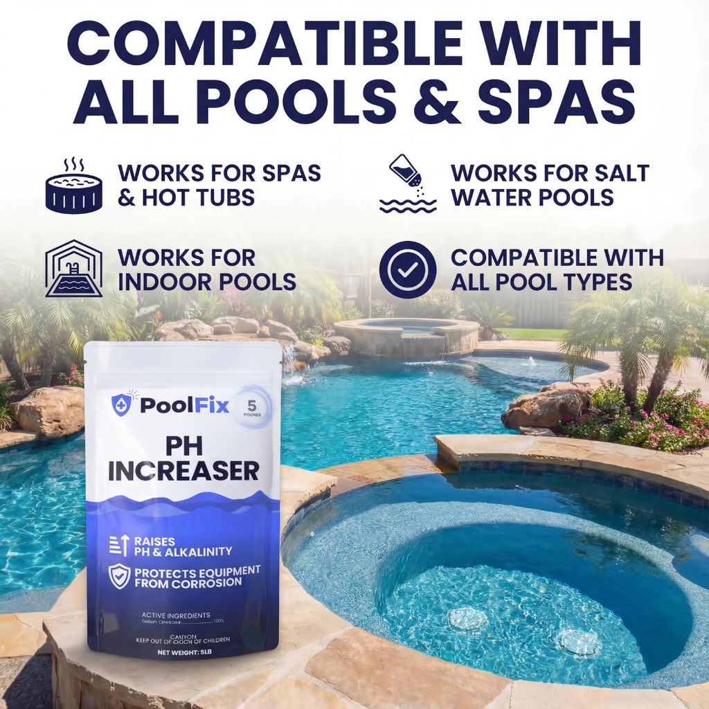 PoolFix pH Increaser for Swimming Pools – Pure Granular Soda Ash to Raise pH Up for Swimming Pools and Alkalinity Booster