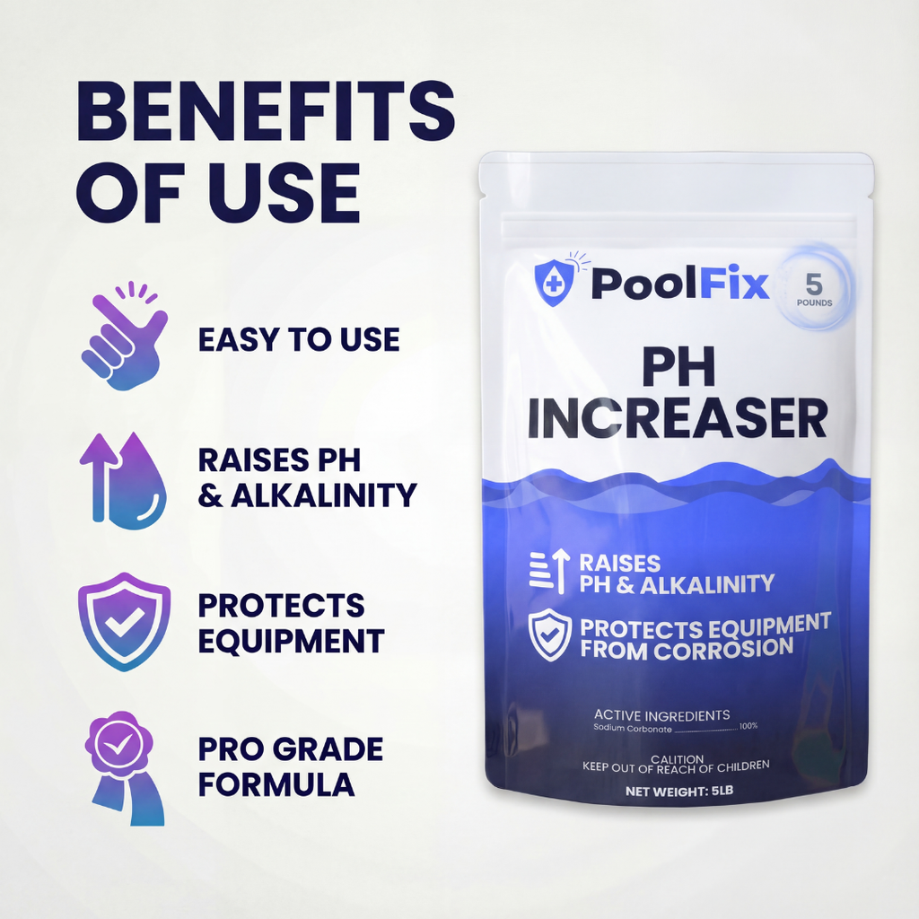 PoolFix pH Increaser for Swimming Pools – Pure Granular Soda Ash to Raise pH Up for Swimming Pools and Alkalinity Booster